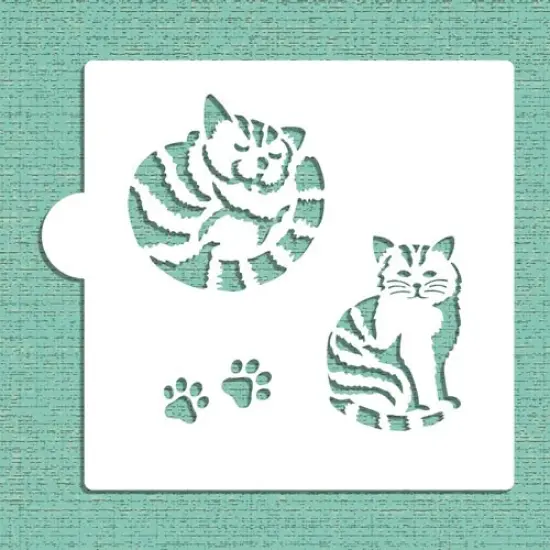 Striped Cat Cookie & Craft Stencil | CM029 by Designer Stencils | Stencils for Royal Icing, Airbrush, Dusting Powder | {3}