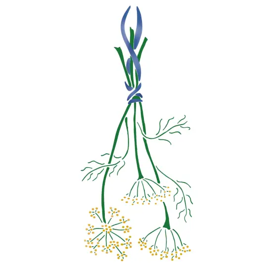 Hanging Dill Wall Stencil | 2198 by Designer Stencils | Reusable Art Craft Stencils for Painting | {1}