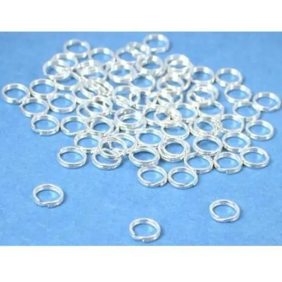 75 Sterling Silver Split Rings Charm Bead Parts 5mm {1}