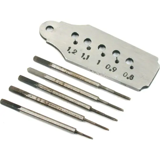 5 Pc Tap & Die Set Watch Machinist Jewelers Repair Tool 1.4mm to 1.6mm {2}