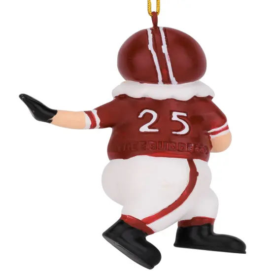 Touchdown Santa Christmas Sports Football Ornament (Dark Red & White) {3}