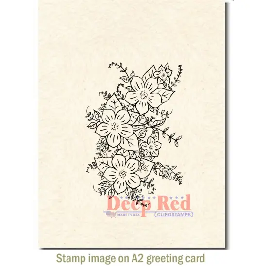 Deep Red Stamps Periwinkle Rubber Cling Stamp 2.2 x 3.2inches {3}