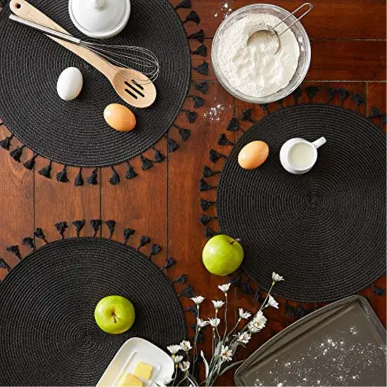 DII Polyester Cube Stripe Brown Square 13x13x13 {4}