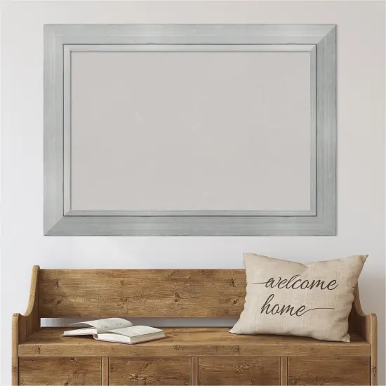 Cork Board, Romano Silver Wood Frame - Bulletin Board, Organization Board, Pin Board Grey Cork {6}