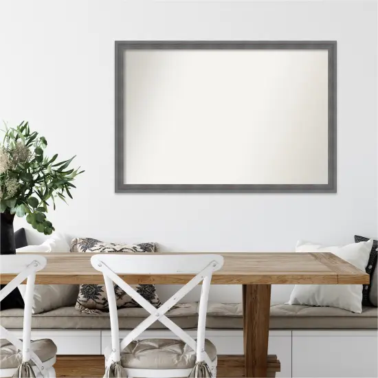 Amanti Art Non-Beveled Wood Wall Mirror, Dixie Blue Grey Rustic Frame {7}