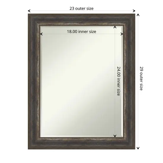 Petite Bevel Wall Mirror, Alta Frame Alta Rustic Char {1}