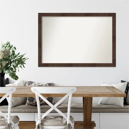 Amanti Art Non-Beveled Wall Mirror, Wildwood Brown Narrow Frame {7}