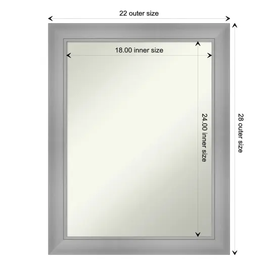 Amanti Art Non-Beveled Wall Mirror, Flair Polished Nickel Frame {1}