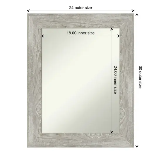 Amanti Art Non-Beveled Wall Mirror, Dove Greywash Frame {1}