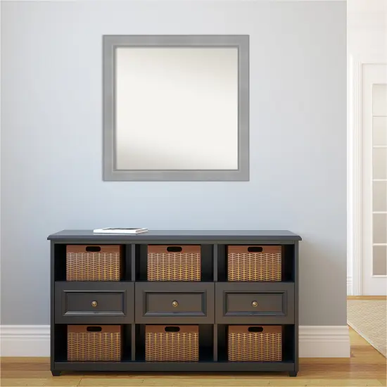 Amanti Art Non-Beveled Wall Mirror, Vista Brushed Nickel Frame {5}