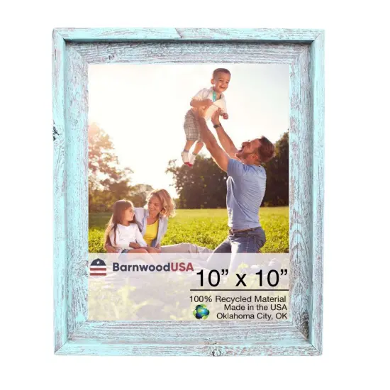 Rustic Farmhouse Signature Series Reclaimed Wood Picture Frame Blue {1}