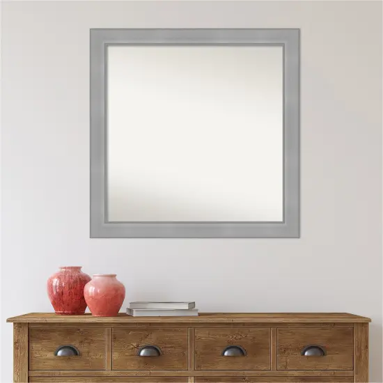 Amanti Art Non-Beveled Wall Mirror, Vista Brushed Nickel Frame {6}