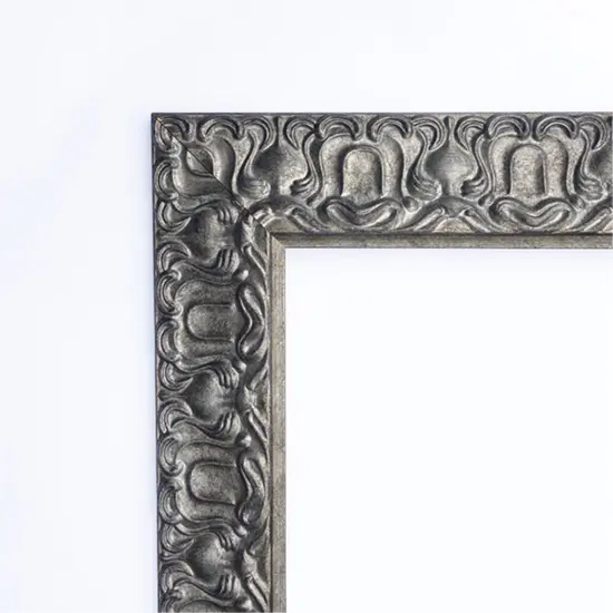 Amanti Art Non-Beveled Wood Wall Mirror, Silver Luxor Frame {3}