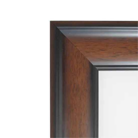Amanti Art Non-Beveled Wood Wall Mirror, Cyprus Walnut Frame {3}