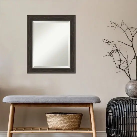 Beveled Bathroom Wall Mirror, Shipwreck Narrow Frame {4}