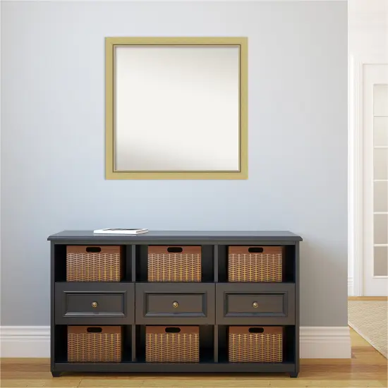 Amanti Art Non-Beveled Wall Mirror, Landon Gold Narrow Frame {5}