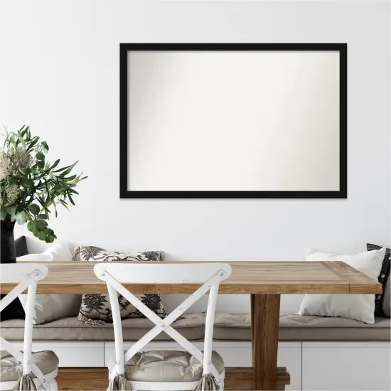 Amanti Art Non-Beveled Wall Mirror, Avon Black Narrow Frame {7}