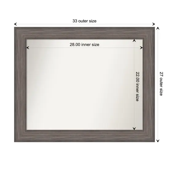 Amanti Art Non-Beveled Wood Wall Mirror, Country Barnwood Frame {1}