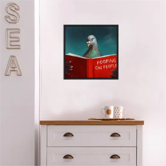 Pigeon on People by Lucia Heffernan Canvas Art Framed {5}