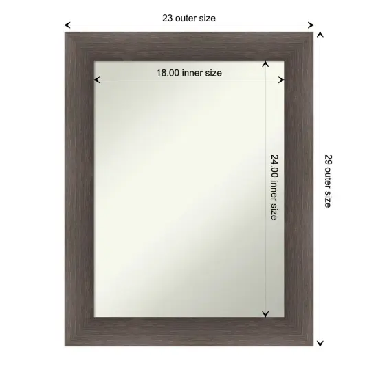 Amanti Art Non-Beveled Wood Wall Mirror, Hardwood Chocolate Frame {1}