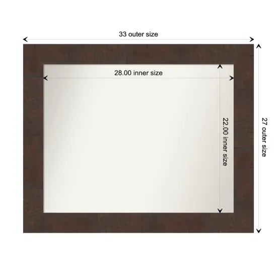 Amanti Art Non-Beveled Wall Mirror, Wildwood Brown Frame {1}