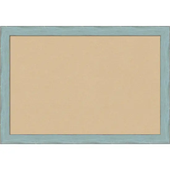 Cork Board, Sky Blue Rustic Wood Frame - Bulletin Board, Organization Board, Pin Board Natural Cork {7}