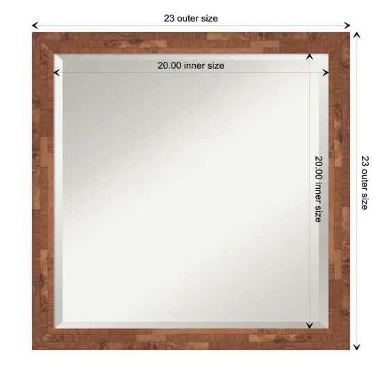 Beveled Wood Bathroom Wall Mirror, Fresco Frame {1}