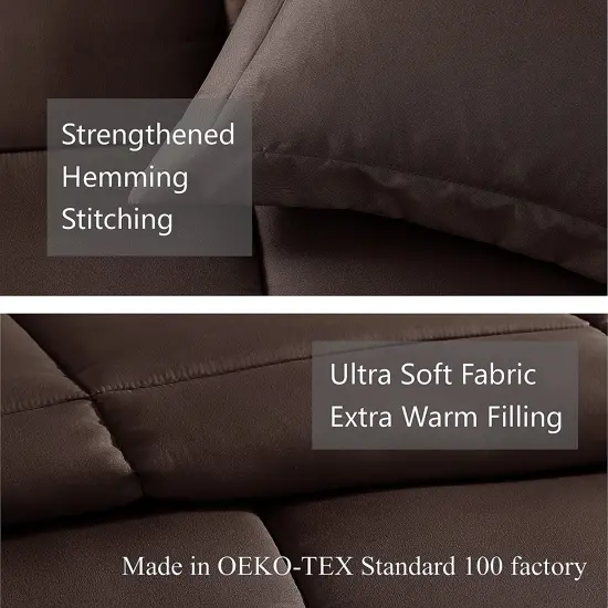 American Home Collection Down Alternative Comforter Set Extra Warm and Soft Chocolate Brown {3}