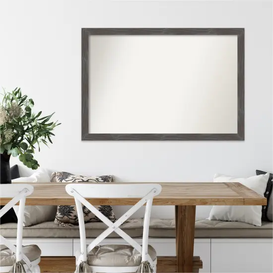 Amanti Art Non-Beveled Wood Wall Mirror, Woodridge Rustic Grey Frame {7}