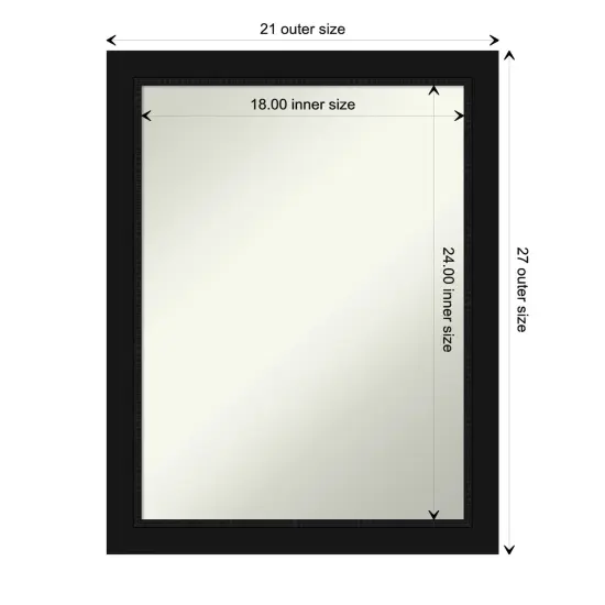Amanti Art Non-Beveled Wall Mirror, Avon Black Frame {1}