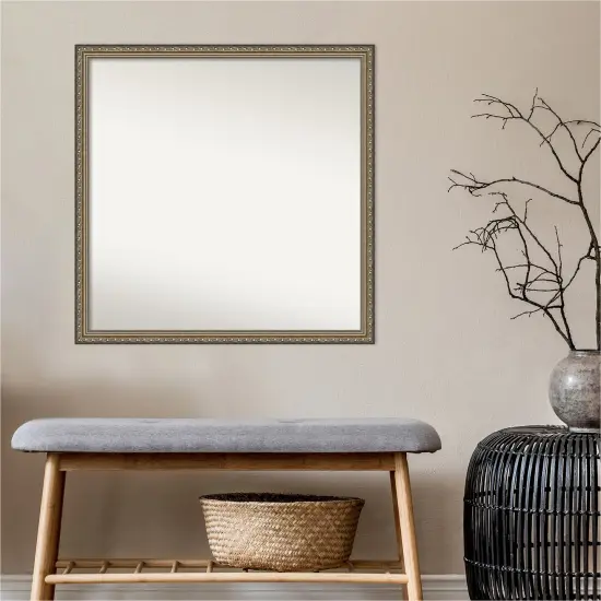 Amanti Art Non-Beveled Wood Wall Mirror, Parisian Silver Frame {6}