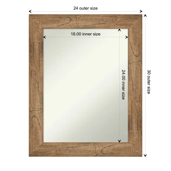 Amanti Art Non-Beveled Wood Wall Mirror, Owl Brown Frame {1}