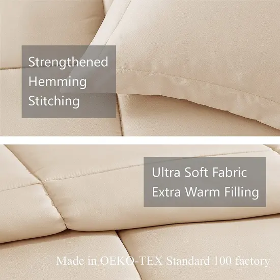 American Home Collection Down Alternative Comforter Set Extra Warm and Soft Ivory {3}