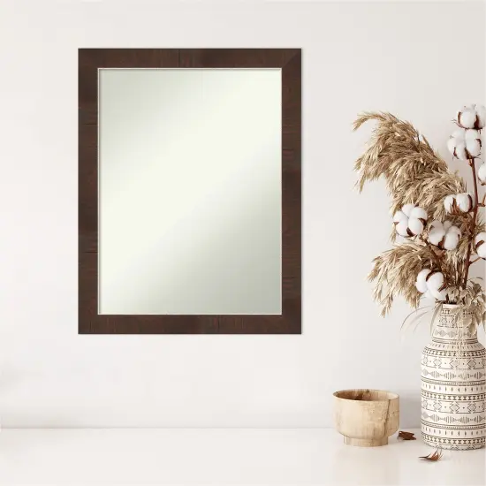 Amanti Art Non-Beveled Wall Mirror, Wildwood Brown Narrow Frame {5}