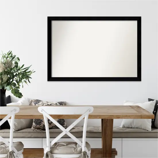 Amanti Art Non-Beveled Wood Wall Mirror, Black Museum Frame {7}