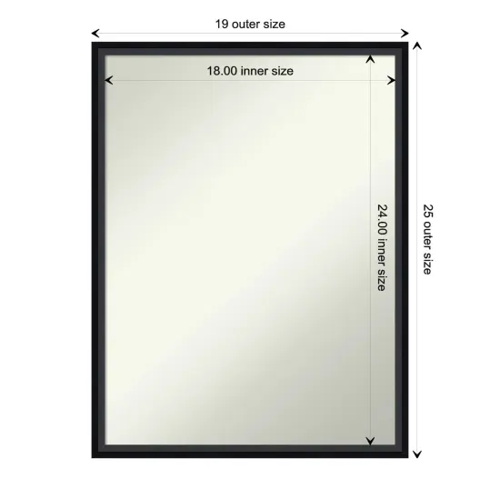 Amanti Art Non-Beveled Wood Wall Mirror, Lucie Black Frame {1}