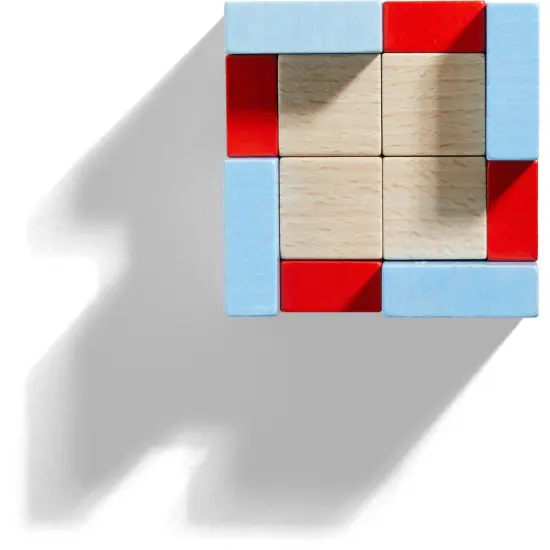 HABA Four by Four Wooden Building Blocks (Made in Germany) Multicolor {5}