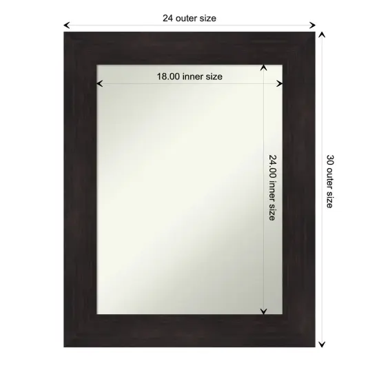 Amanti Art Non-Beveled Wall Mirror, Furniture Espresso Frame {1}