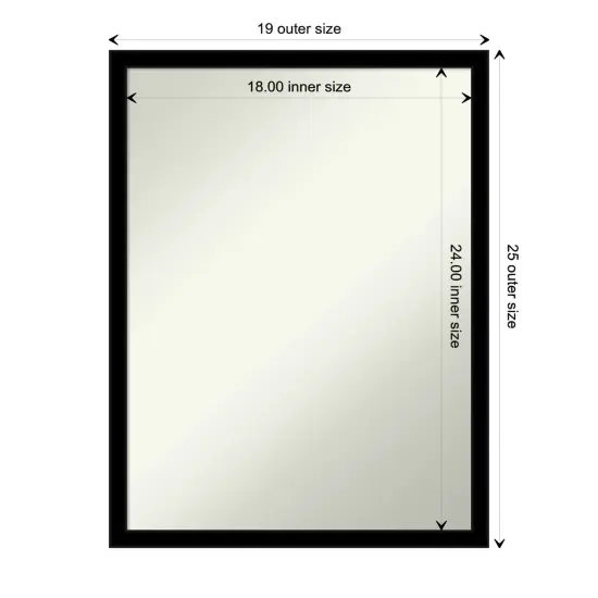 Amanti Art Non-Beveled Wall Mirror, Jet Black Frame {1}