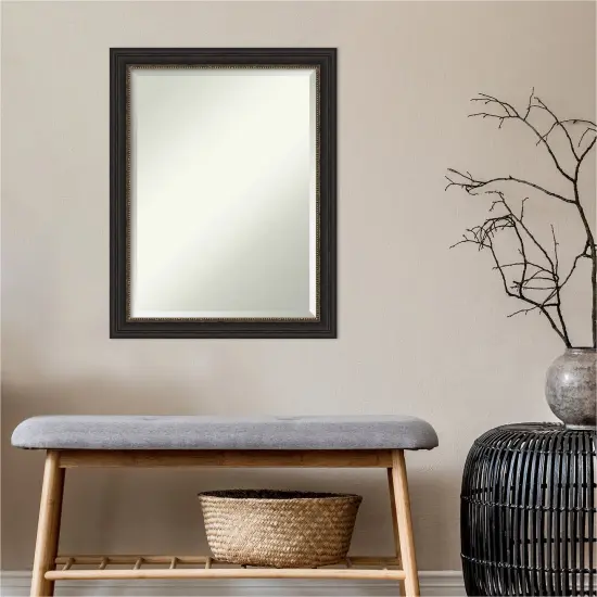Beveled Bathroom Wall Mirror, Accent Bronze Narrow Frame {5}