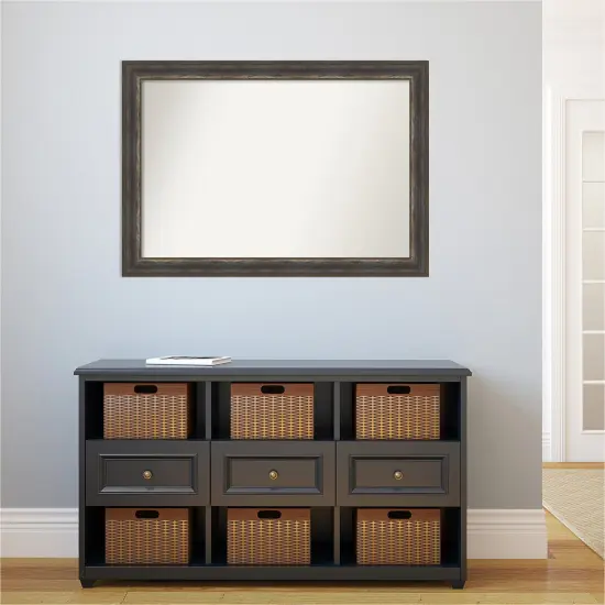 Amanti Art Non-Beveled Wall Mirror, Alta Brown Grey Frame Alta Rustic Char {5}