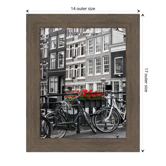 Hardwood Narrow Wood Picture Frame Hardwood Mocha {1}