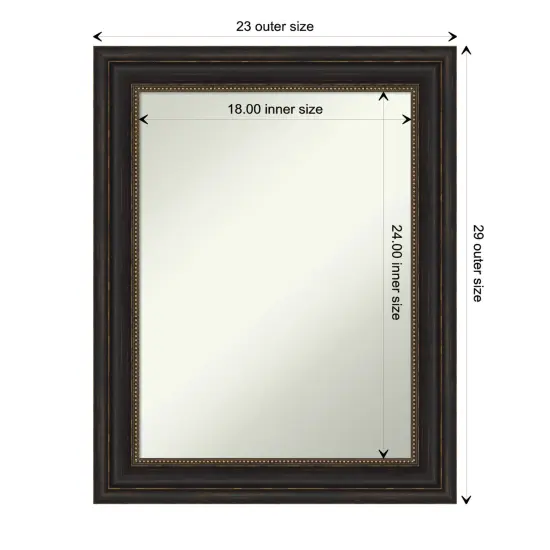 Amanti Art Non-Beveled Wall Mirror, Accent Bronze Frame {1}