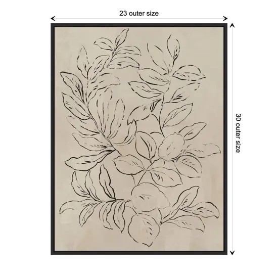 Outlined Leaves I by Asia Jensen Canvas Wall Art Print Framed {1}