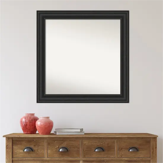 Amanti Art Non-Beveled Wall Mirror, Shipwreck Black Frame {6}