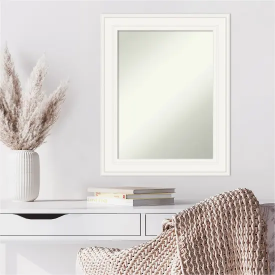 Amanti Art Non-Beveled Wall Mirror, Ridge Black Frame Ridge White Frame {6}