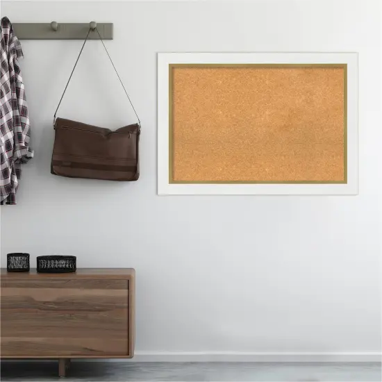 Cork Board, Eva Frame - Bulletin Board, Organization Board, Pin Board Eva White Gold {5}
