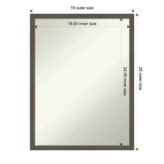 Amanti Art Non-Beveled Wood Wall Mirror, Svelte Clay Grey Frame {1}