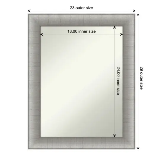 Amanti Art Non-Beveled Wall Mirror, Elegant Brushed Bronze Frame Elegant Brushed Pewter {1}
