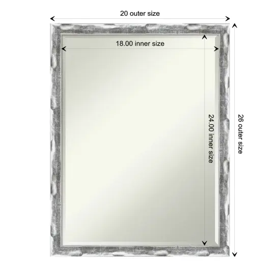 Petite Bevel Wall Mirror, Scratched Wave Chrome Frame {1}